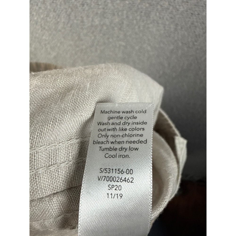 Athleta Cabo Tide Linen Jogger Pants Drawstring Elastic Waist Camo Tan Size 6 - Picture 11 of 12